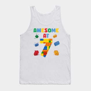 7 Year Old Building Blocks B-day Gift For Boys Kids Tank Top